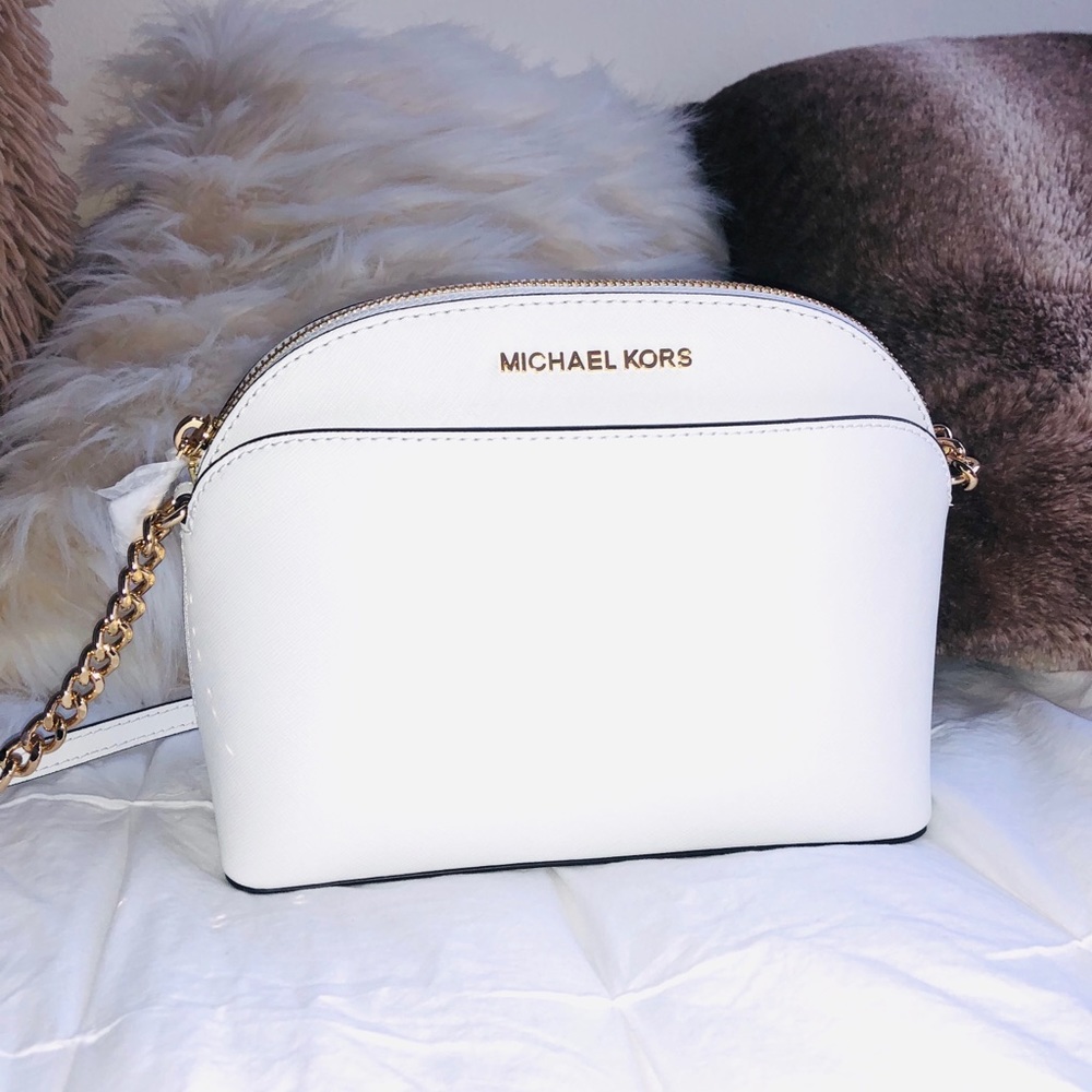 White Michael Kors Jet Set Crossbody